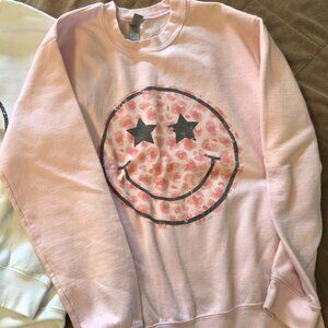 Pink smiley sweatshirt